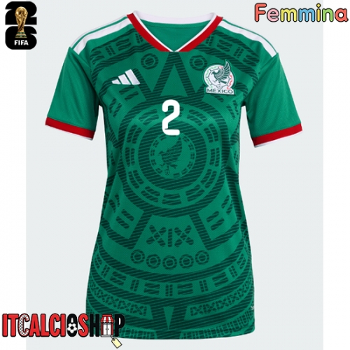 Messico Jorge Sanchez #2 Prima Maglia Femmina Mondiali 2026 Manica Corta